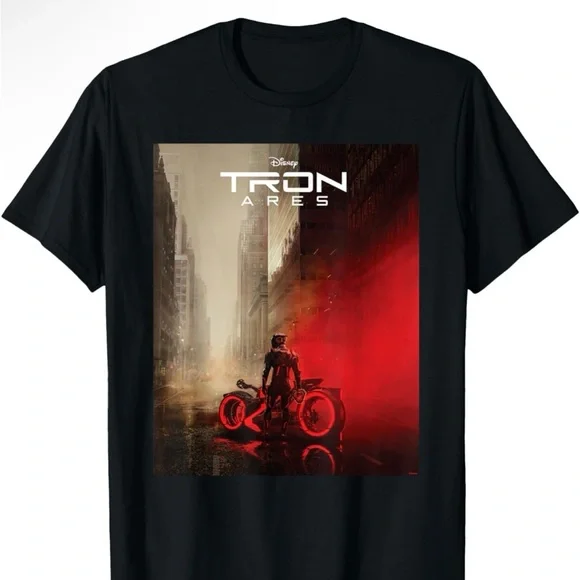 Disney TRON Ares Black Graphic Tee with Red Artwork - Picture 1 of 3